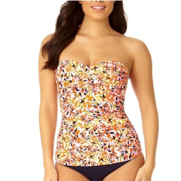 Anne Cole swimsuit  Women's Twist Front Bandeaukini Swim Top S - Picture 4 of 13